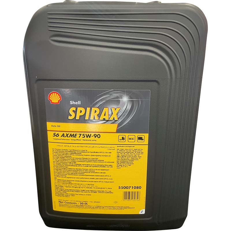 Shell Spirax S6 AXME 75W-90 20 Liter Achsöl GL5 Vollsynthetisches Hochleistungs-Achsöl (GL-5)